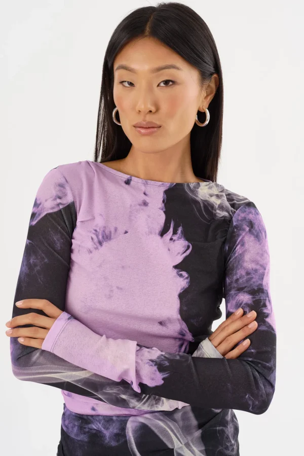 LAMARQUE Tops | CELINA | Printed Long Sleeve Top Lavender Haze