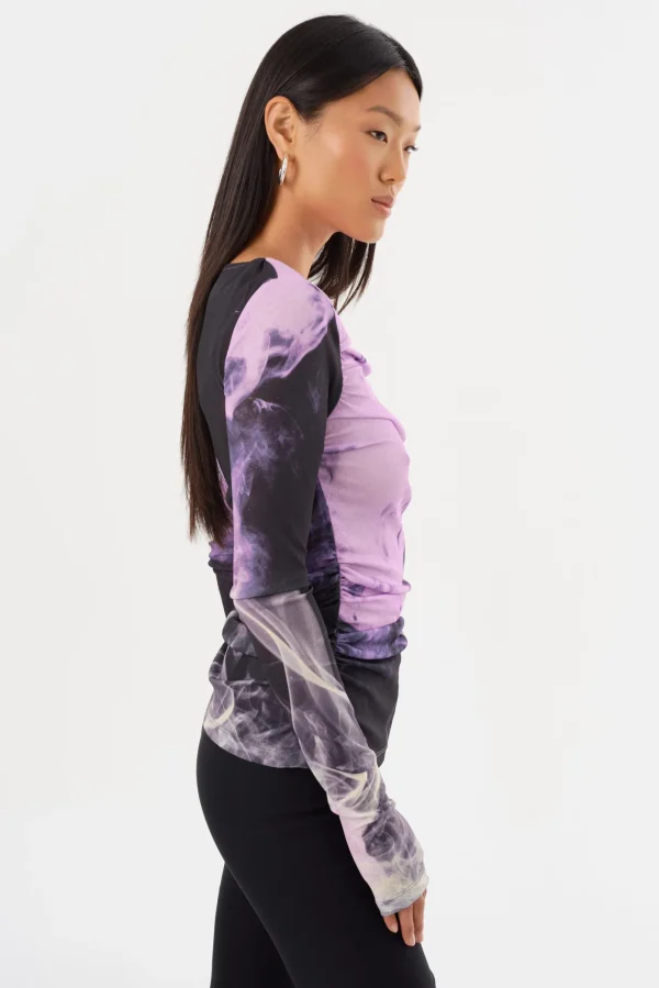 LAMARQUE Tops | CELINA | Printed Long Sleeve Top Lavender Haze