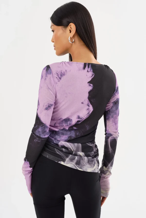 LAMARQUE Tops | CELINA | Printed Long Sleeve Top Lavender Haze
