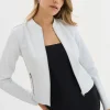 LAMARQUE Leather Jackets | CHAPIN | Reversible Leather Bomber White/Pewter