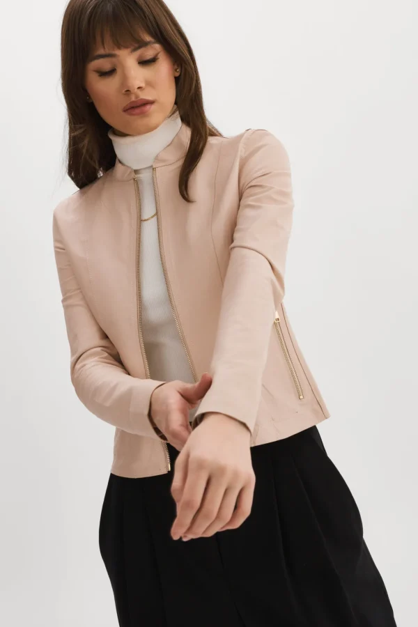 LAMARQUE Leather Jackets | CHAPIN | Reversible Leather Bomber Ballet Pink