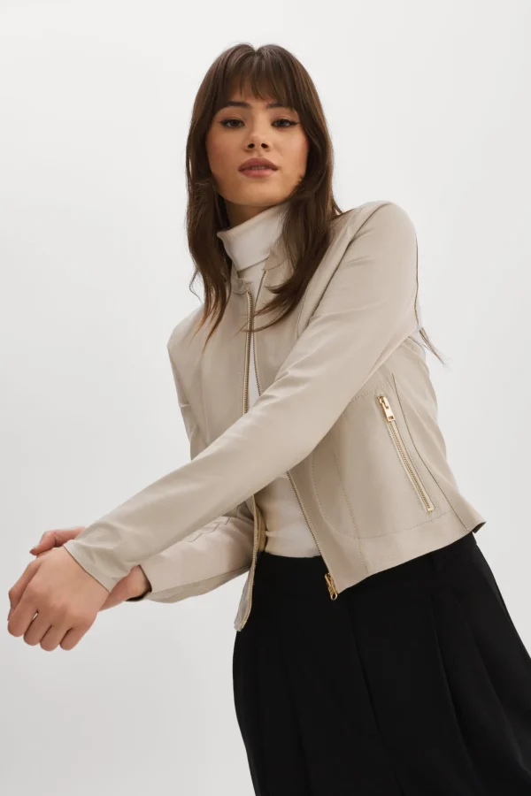 LAMARQUE Leather Jackets | CHAPIN | Reversible Leather Bomber Bone