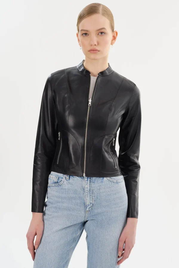LAMARQUE Leather Jackets | CHAPIN | Reversible Leather Bomber Black/Silver