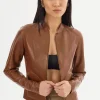 LAMARQUE Leather Jackets | CHAPIN | Reversible Leather Bomber Luggage/Gold