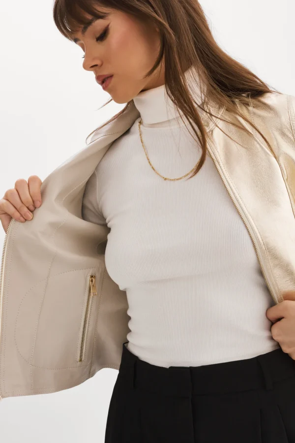 LAMARQUE Leather Jackets | CHAPIN | Reversible Leather Bomber Bone