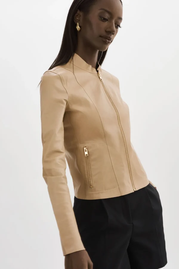 LAMARQUE Leather Jackets | CHAPIN | Reversible Leather Bomber Wheat/Gold