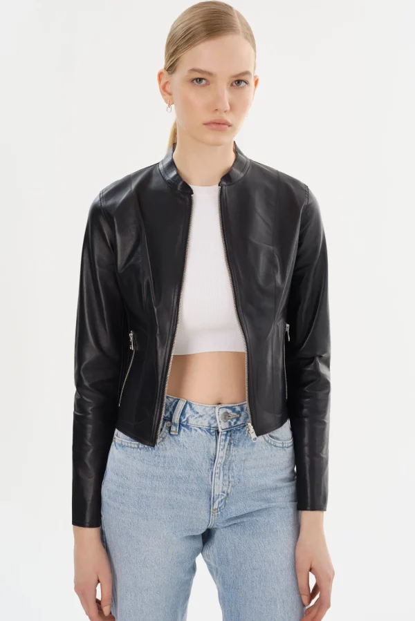 LAMARQUE Leather Jackets | CHAPIN | Reversible Leather Bomber Black/Silver
