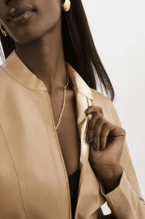 LAMARQUE Leather Jackets | CHAPIN | Reversible Leather Bomber Wheat/Gold