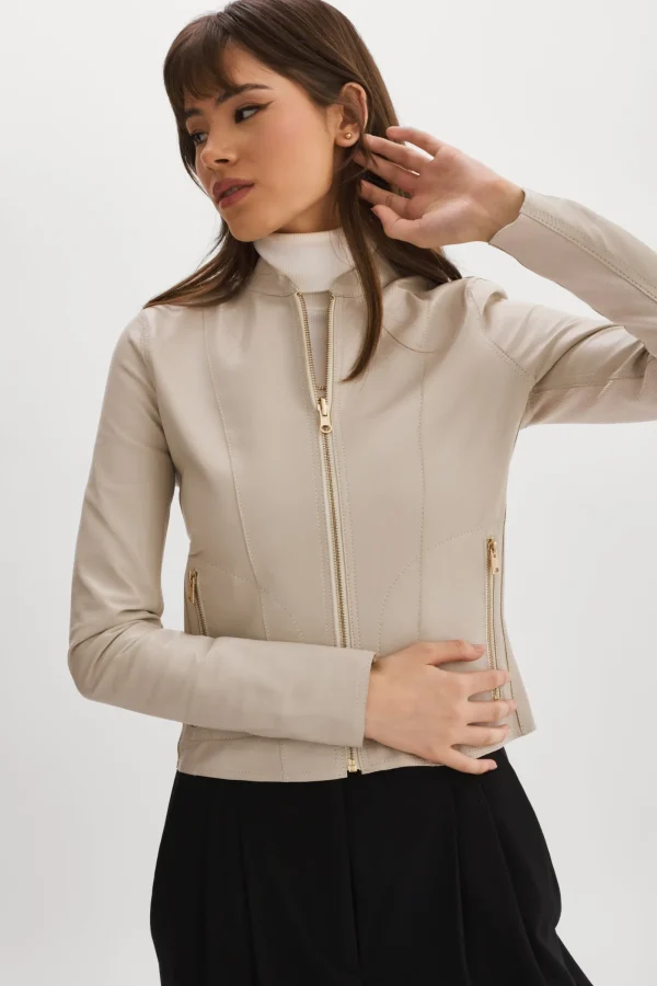LAMARQUE Leather Jackets | CHAPIN | Reversible Leather Bomber Bone