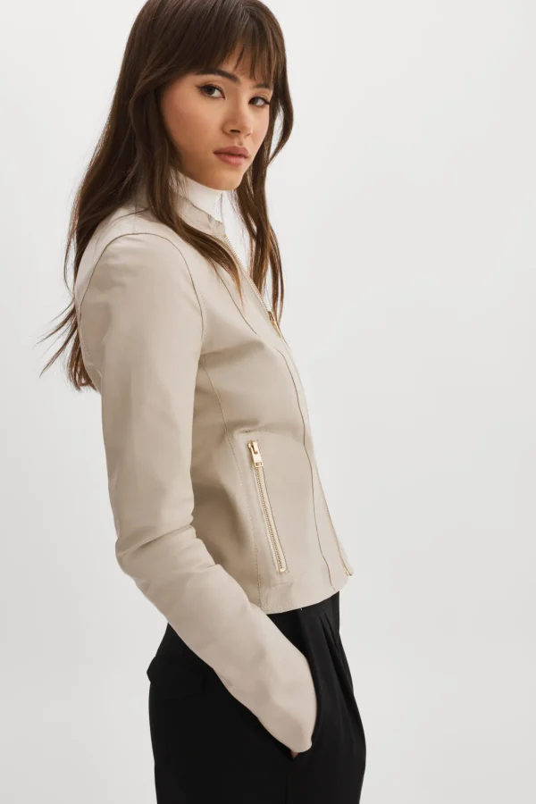 LAMARQUE Leather Jackets | CHAPIN | Reversible Leather Bomber Bone