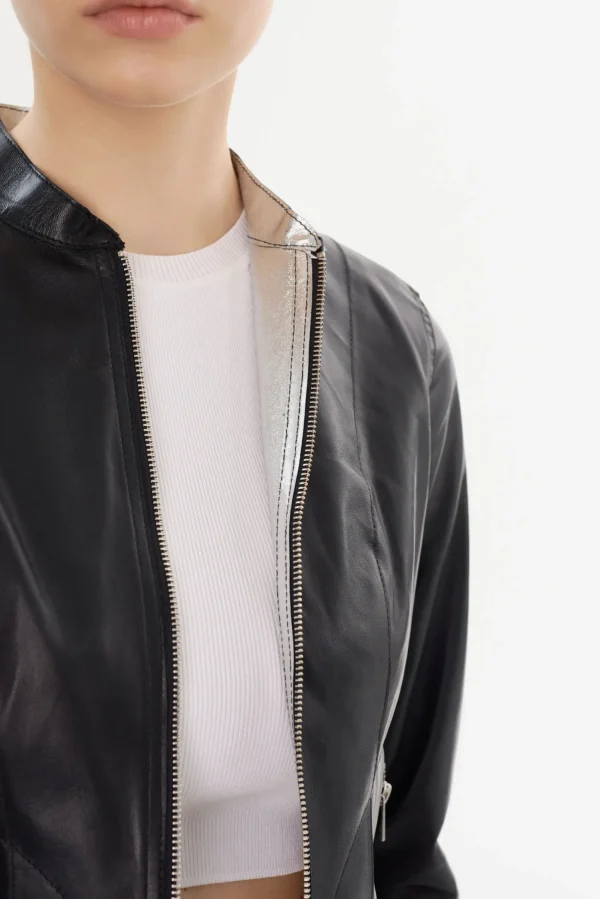 LAMARQUE Leather Jackets | CHAPIN | Reversible Leather Bomber Black/Silver