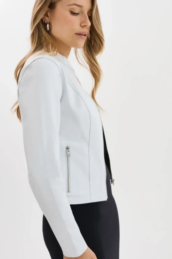 LAMARQUE Leather Jackets | CHAPIN | Reversible Leather Bomber White/Pewter
