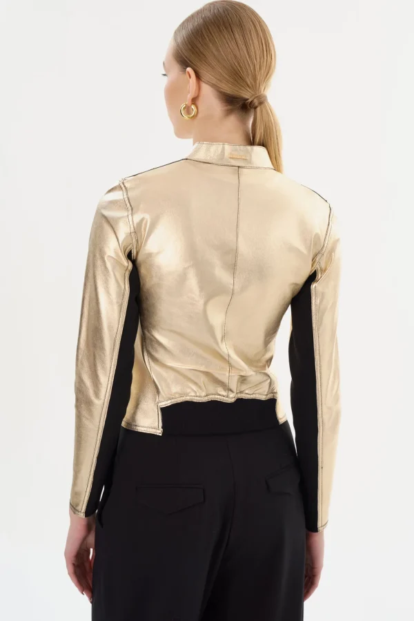 LAMARQUE Leather Jackets | CHAPIN | Reversible Leather Bomber Black/Gold