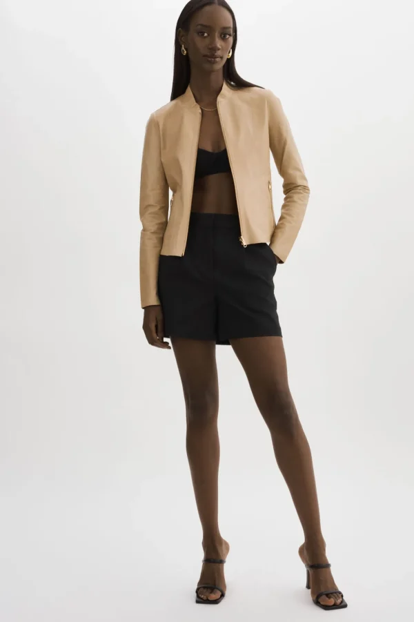 LAMARQUE Leather Jackets | CHAPIN | Reversible Leather Bomber Wheat/Gold