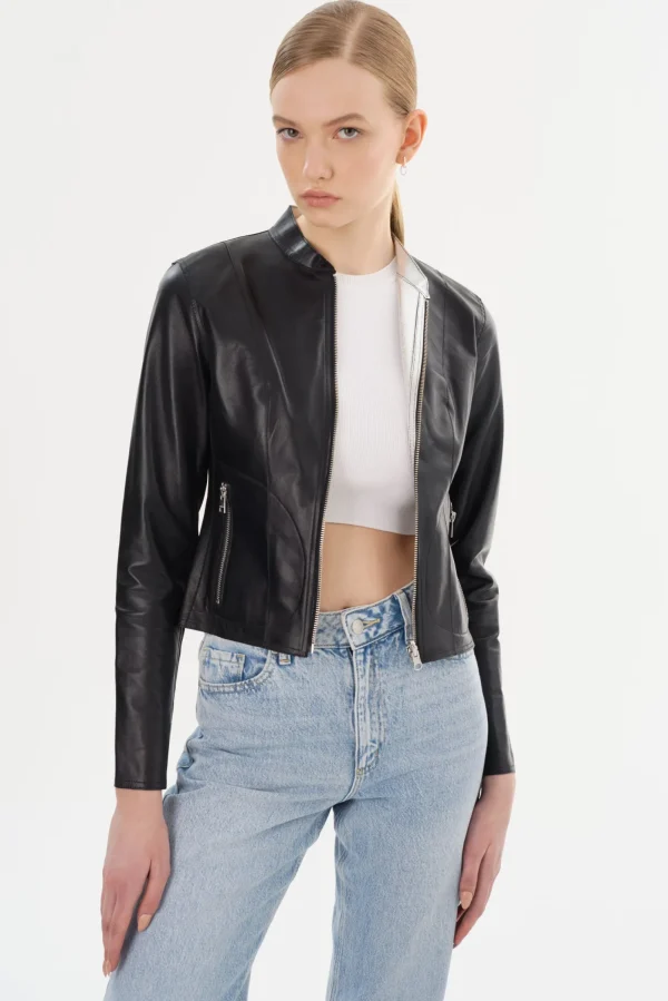 LAMARQUE Leather Jackets | CHAPIN | Reversible Leather Bomber Black/Silver