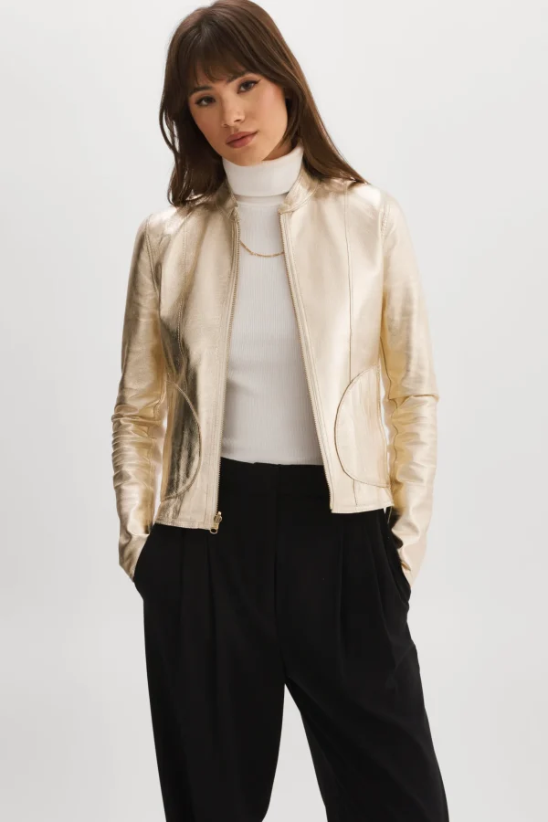 LAMARQUE Leather Jackets | CHAPIN | Reversible Leather Bomber Bone