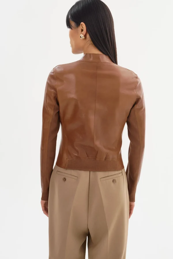 LAMARQUE Leather Jackets | CHAPIN | Reversible Leather Bomber Luggage/Gold