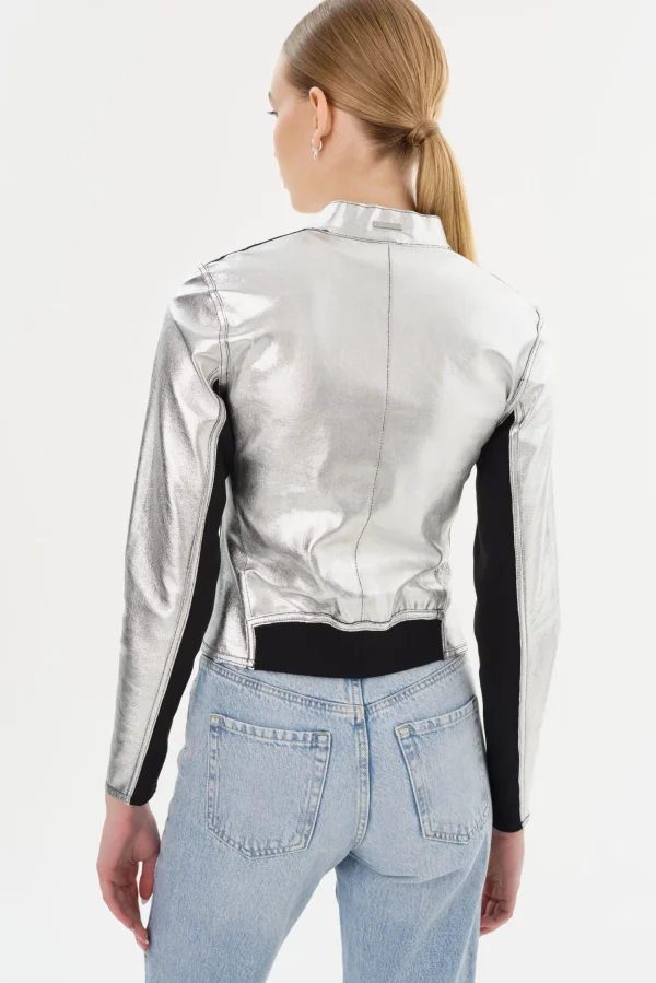 LAMARQUE Leather Jackets | CHAPIN | Reversible Leather Bomber Black/Silver