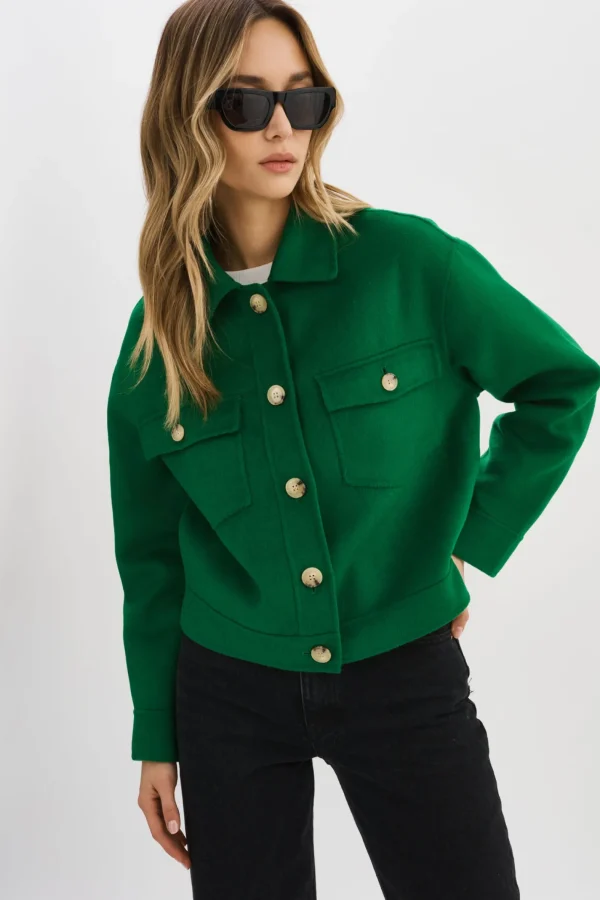 LAMARQUE Coats&Jackets | CHRISTINE | Wool Jacket VIBRANT GREEN