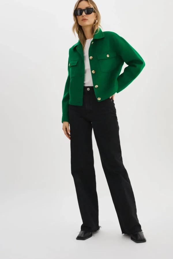 LAMARQUE Coats&Jackets | CHRISTINE | Wool Jacket VIBRANT GREEN