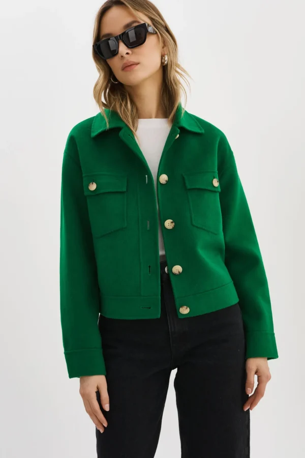 LAMARQUE Coats&Jackets | CHRISTINE | Wool Jacket VIBRANT GREEN