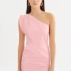 LAMARQUE Dresses | COREY | One Shoulder Leather Dress Orchid Pink