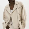 LAMARQUE Leather Jackets | DANIELA | Leather Biker Jacket BONE