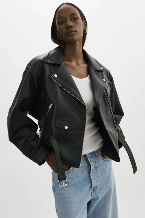 LAMARQUE Leather Jackets | DANIELA | Leather Biker Jacket Black