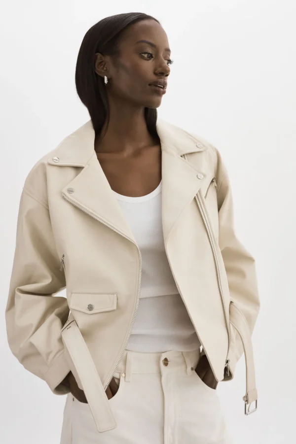 LAMARQUE Leather Jackets | DANIELA | Leather Biker Jacket BONE