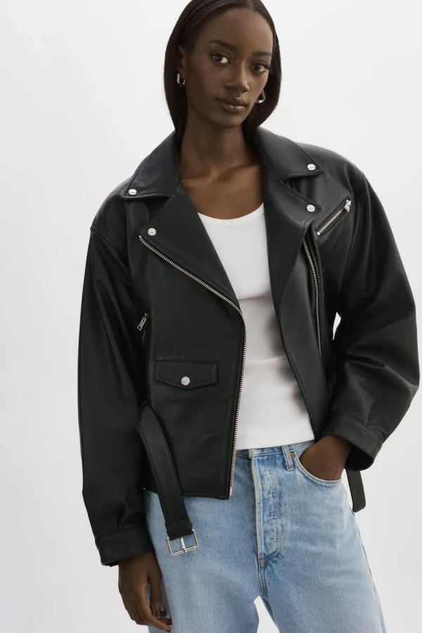 LAMARQUE Leather Jackets | DANIELA | Leather Biker Jacket Black