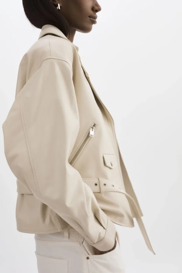 LAMARQUE Leather Jackets | DANIELA | Leather Biker Jacket BONE