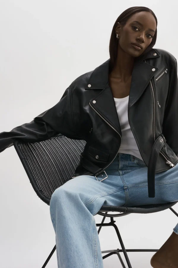 LAMARQUE Leather Jackets | DANIELA | Leather Biker Jacket Black