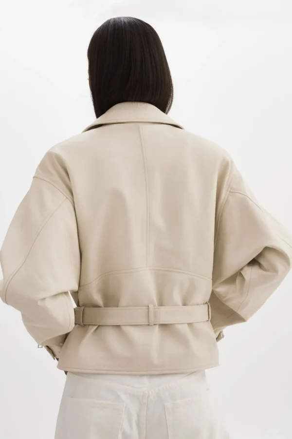 LAMARQUE Leather Jackets | DANIELA | Leather Biker Jacket BONE