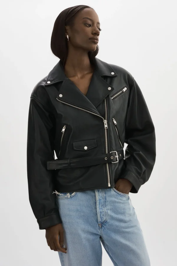 LAMARQUE Leather Jackets | DANIELA | Leather Biker Jacket Black