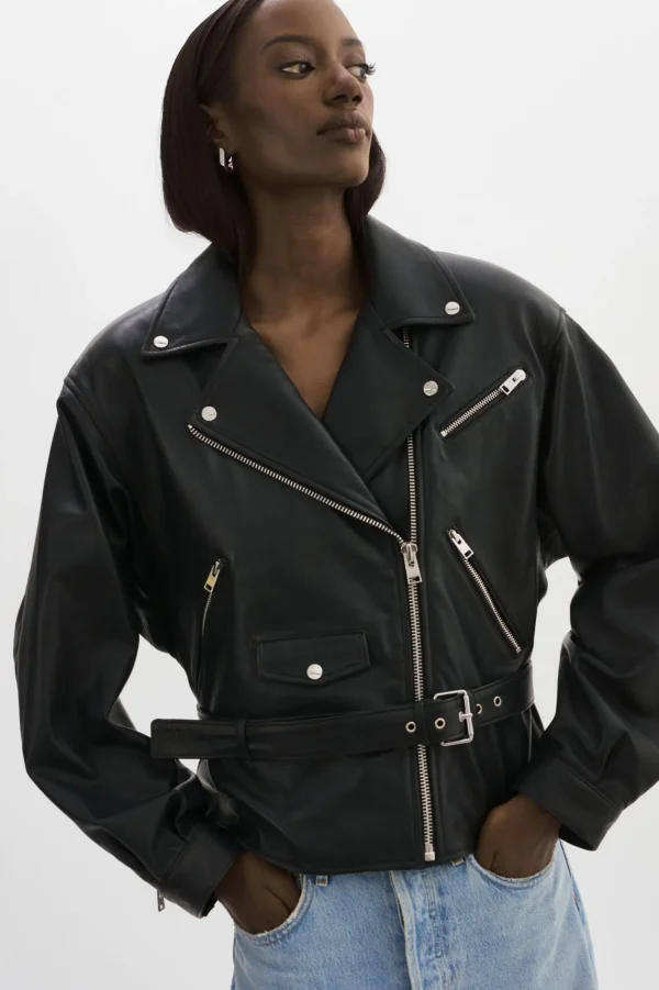 LAMARQUE Leather Jackets | DANIELA | Leather Biker Jacket Black