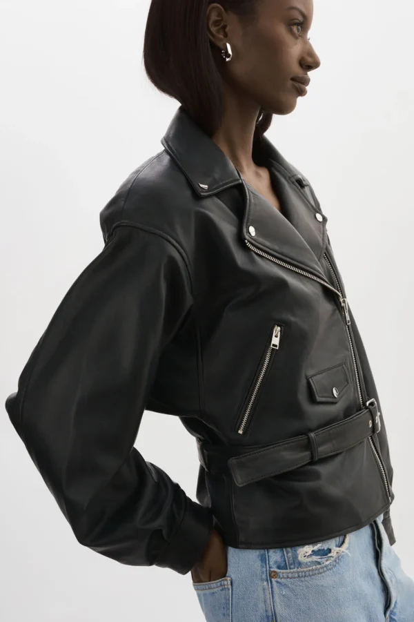 LAMARQUE Leather Jackets | DANIELA | Leather Biker Jacket Black