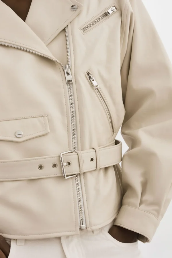 LAMARQUE Leather Jackets | DANIELA | Leather Biker Jacket BONE