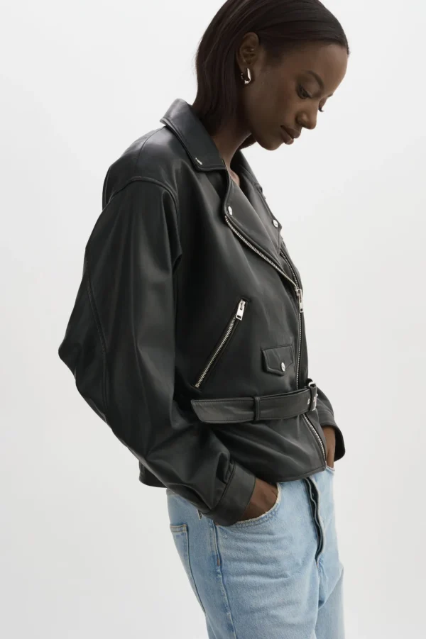 LAMARQUE Leather Jackets | DANIELA | Leather Biker Jacket Black