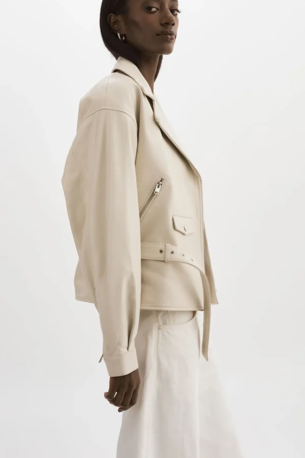 LAMARQUE Leather Jackets | DANIELA | Leather Biker Jacket BONE