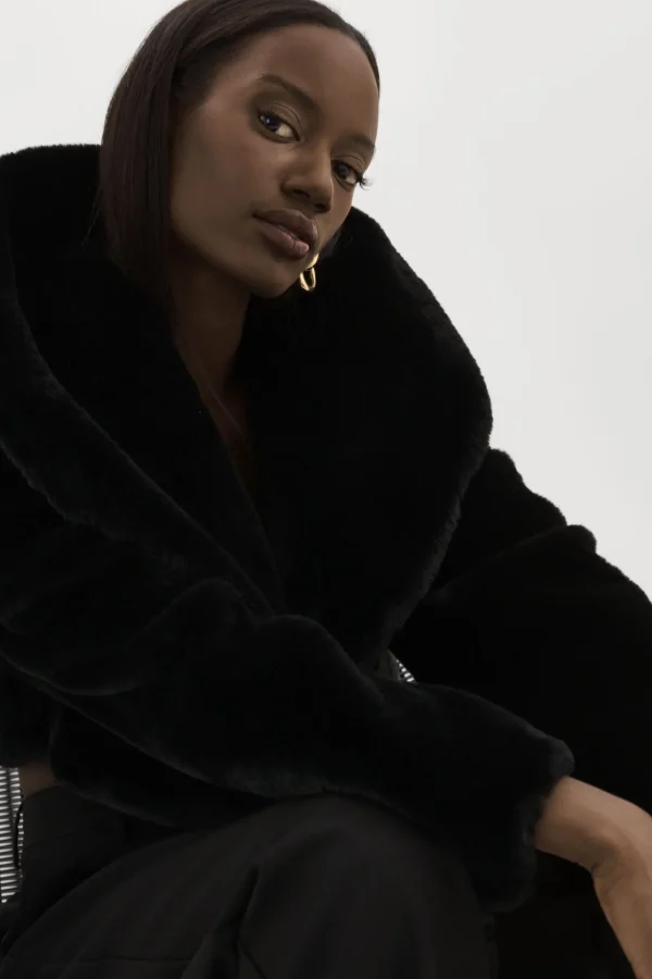 LAMARQUE Coats&Jackets | DANIKA | Faux Fur Crop Jacket Black