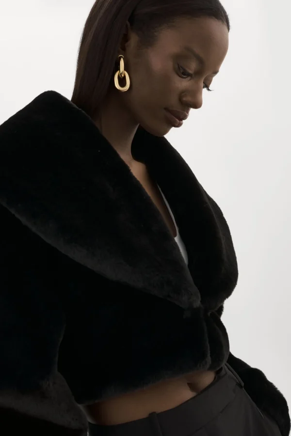 LAMARQUE Coats&Jackets | DANIKA | Faux Fur Crop Jacket Black