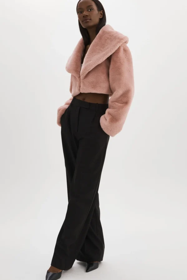 LAMARQUE Coats&Jackets | DANIKA | Faux Fur Crop Jacket Smoky Pink
