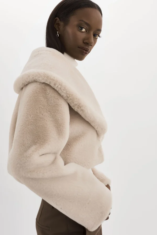 LAMARQUE Coats&Jackets | DANIKA | Faux Fur Crop Jacket Oat