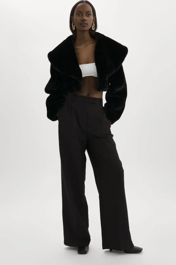 LAMARQUE Coats&Jackets | DANIKA | Faux Fur Crop Jacket Black