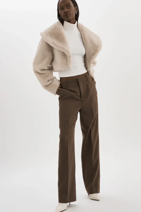 LAMARQUE Coats&Jackets | DANIKA | Faux Fur Crop Jacket Oat