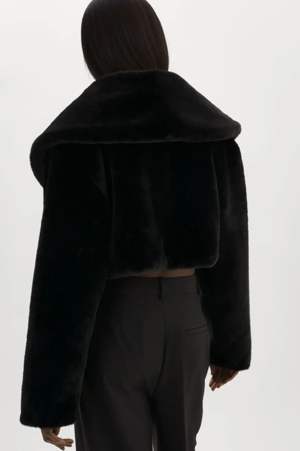 LAMARQUE Coats&Jackets | DANIKA | Faux Fur Crop Jacket Black