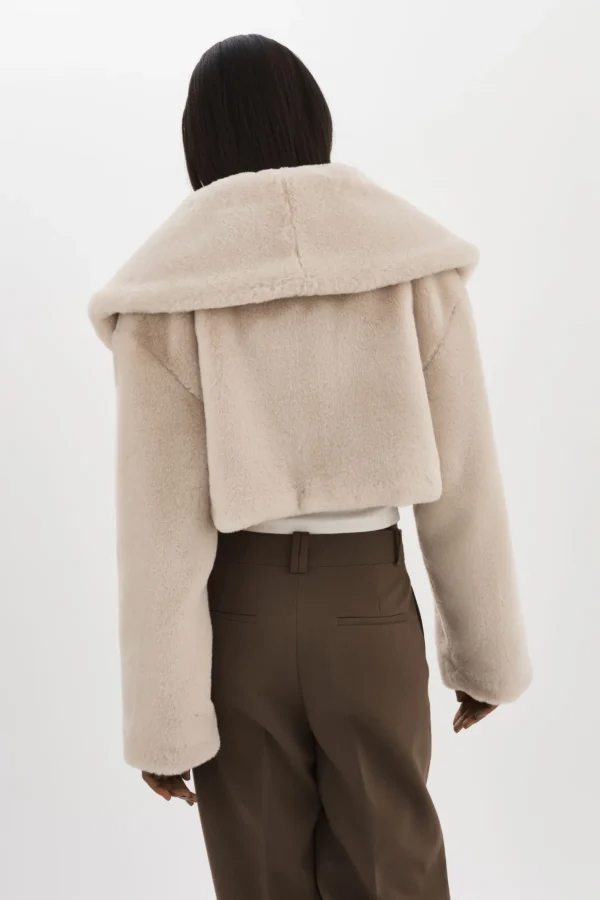 LAMARQUE Coats&Jackets | DANIKA | Faux Fur Crop Jacket Oat