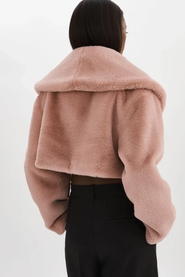 LAMARQUE Coats&Jackets | DANIKA | Faux Fur Crop Jacket Smoky Pink