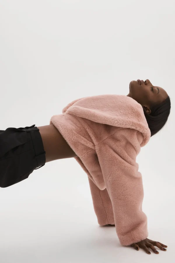 LAMARQUE Coats&Jackets | DANIKA | Faux Fur Crop Jacket Smoky Pink