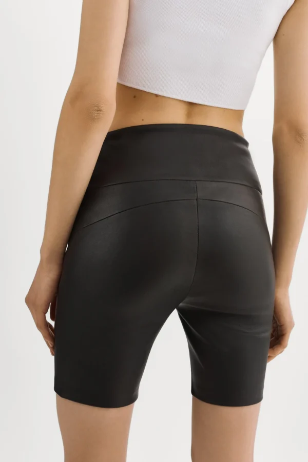 LAMARQUE Pants&Shorts | DARI | Leather Biker Shorts Black